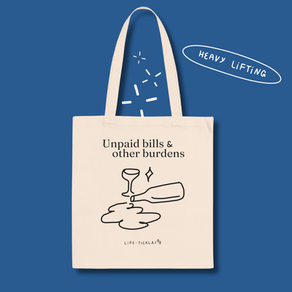 Unpaid bills & other burdens - Tote bag (illustration)